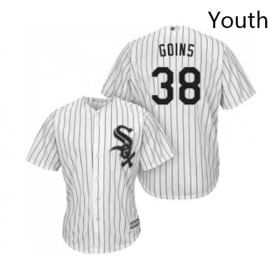 Youth Chicago White Sox 38 Ryan Goins Replica White Home Cool Base Baseball Jersey